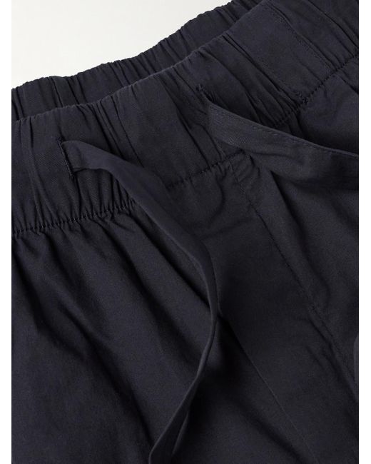 Tekla Blue Birkenstock Straight-leg Pleated Organic Cotton-poplin Pyjama Shorts for men