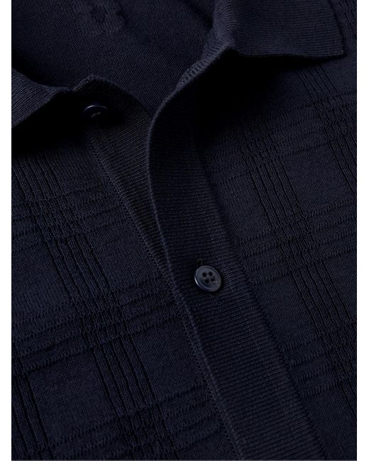 Lardini Blue Slim-fit Jacquard-knit Cotton Shirt for men