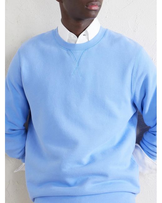 Sunspel Blue Cotton-Jersey Sweatshirt for men