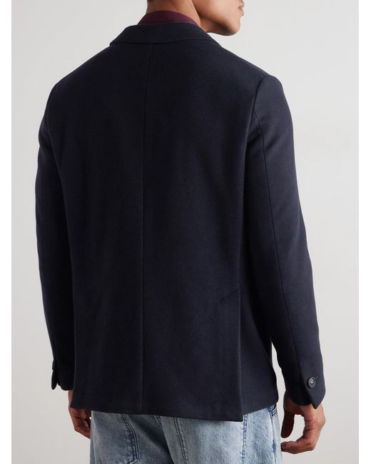 Massimo Alba Blue Brando Double-Breasted Cashmere Blazer for men