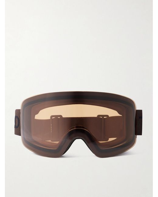 Tom Ford Brown Logo-Jacquard Webbing-Trimmed Ski Goggles for men