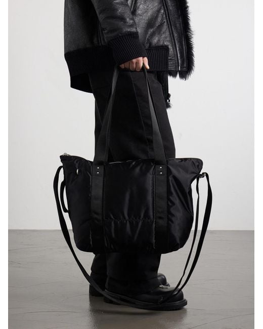 Rick Owens Black Trolley Canvas-Trimmed Shell Tote for men