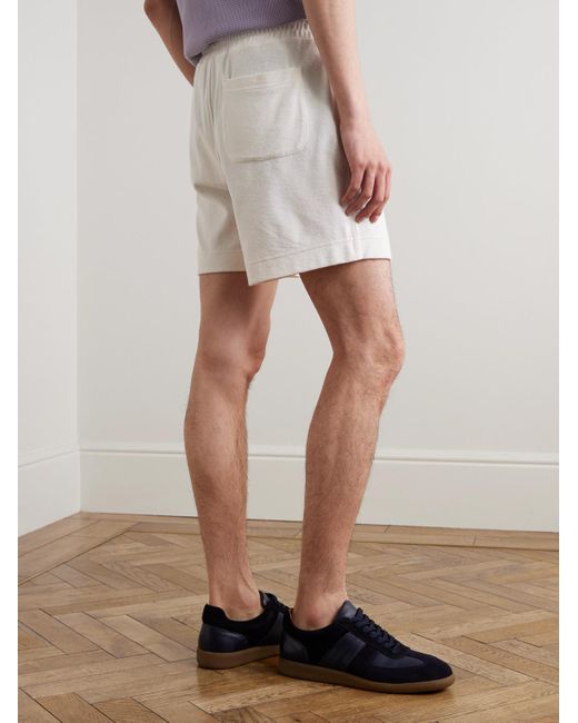 Mr P. Natural Straight-leg Organic Cotton-terry Drawstring Shorts for men