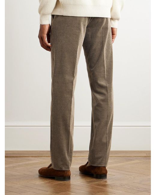 Ralph Lauren Purple Label Natural Gregory Straight-leg Cotton And Cashmere-blend Corduroy Trousers for men