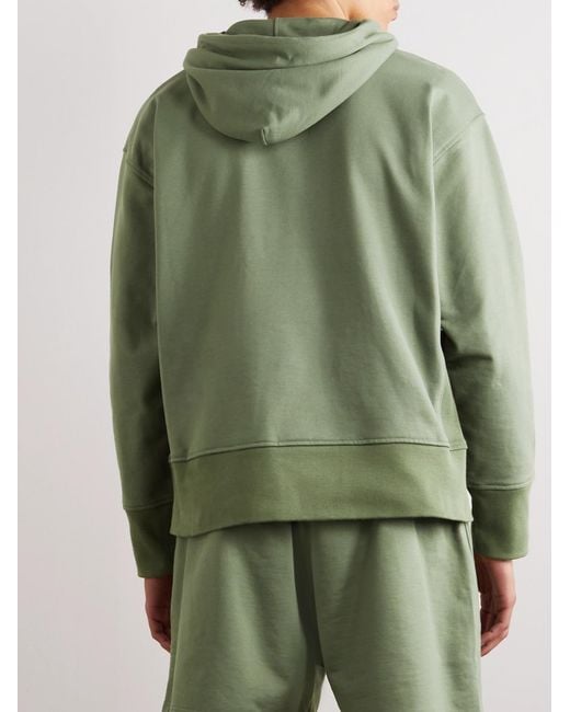 Adish Green Kharaz Logo-Embroidered Cotton-Jersey Hoodie for men