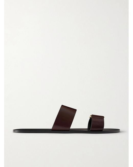 Saint Laurent Brown Babylone Logo-embellished Leather Sandals for men