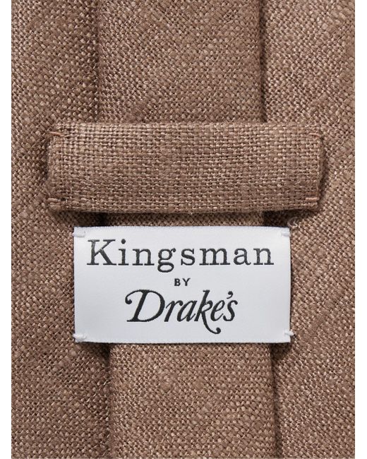 Kingsman Brown Drake's 8cm Tussah Silk Tie for men