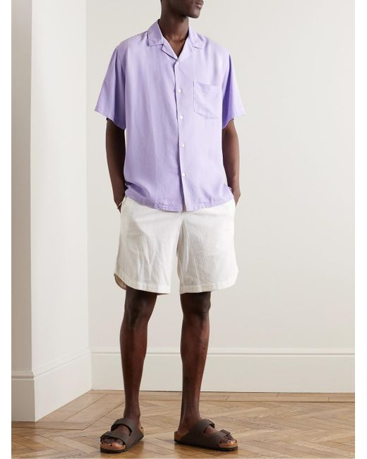 Camicia in lyocell TM con colletto convertibile Dogtown di Portuguese Flannel in Purple da Uomo