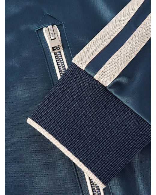 Tom Ford Blue Striped Tech-jersey Track Jacket for men