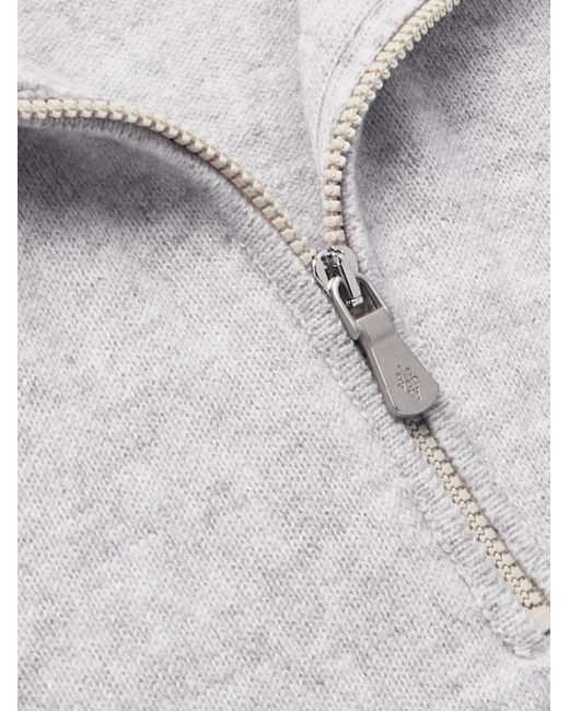 Eleventy Gray Cashmere Half-Zip Sweater for men