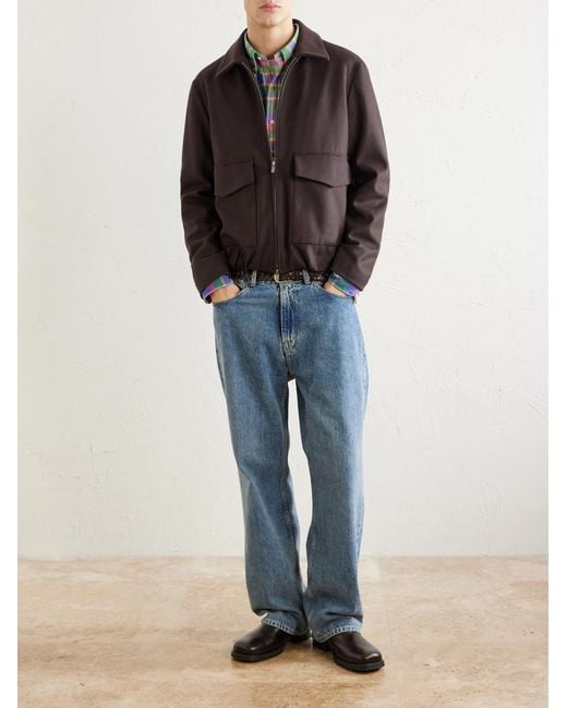 Barena Brown Wool-blend Felt Blouson Jacket for men