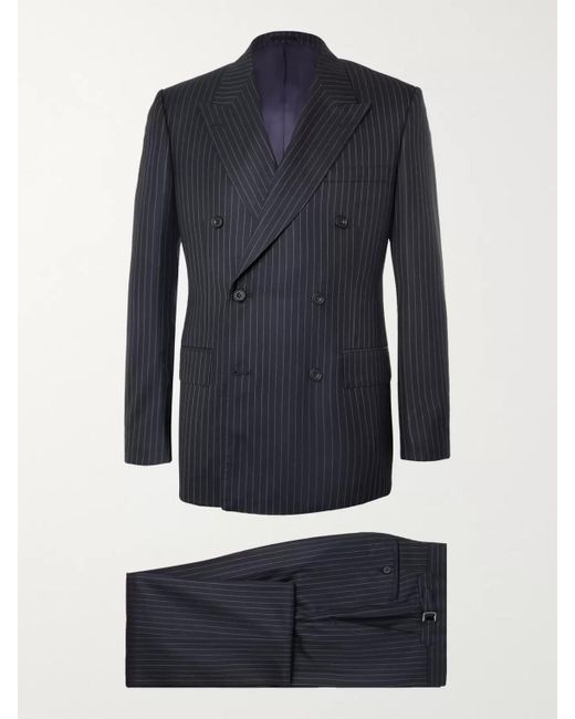 Kingsman Harry's dunkelblauer Anzug aus 120s-Wolle mit Nadelstreifen in Blue für Herren