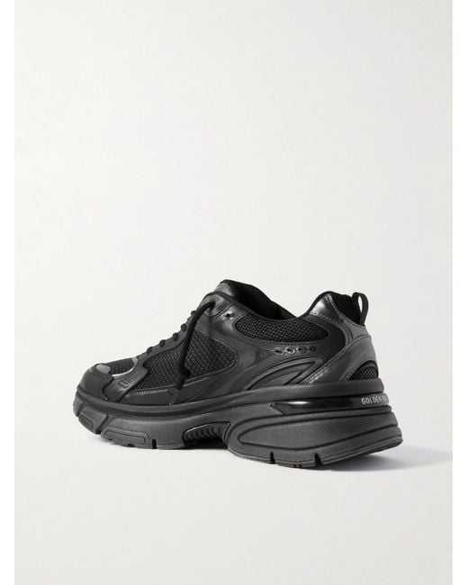 Golden Goose Deluxe Brand Black Lightstar Rubber-Trimmed Leather And Mesh Sneakers for men