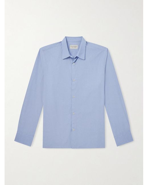 Officine Generale Blue Cotton-Poplin Shirt for men