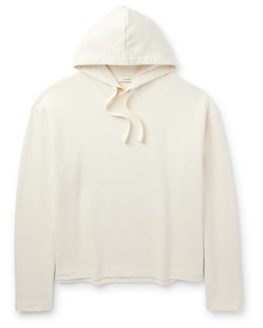Lemaire White Cotton And Linen-blend Hoodie for men