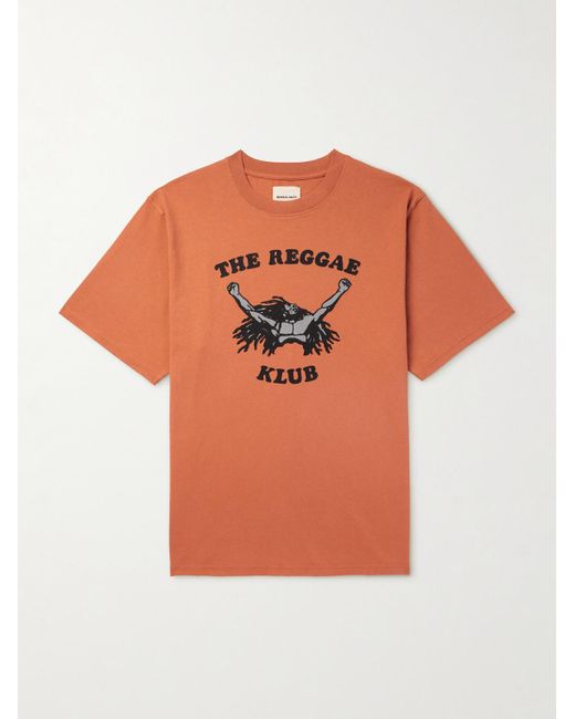 Nicholas Daley Orange The Reggae Klub Printed Cotton-jersey T-shirt for men