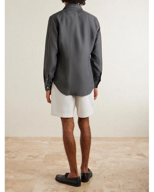 Eleventy Gray Linen Shirt for men