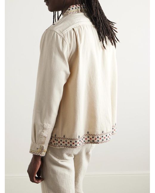 Corridor NYC Natural Starlight Embroidered Cotton-Canvas Jacket for men