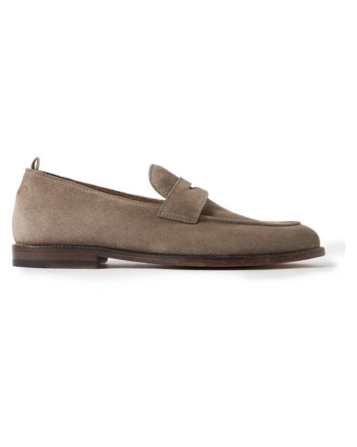 Officine Creative Opera Suede Penny Loafers in Brown for Men | Lyst