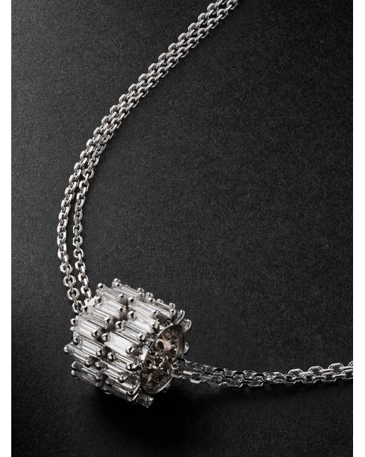 Suzanne Kalan Black 18-Karat Diamond Necklace for men