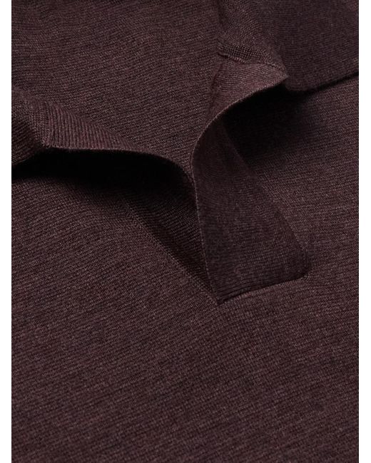 Loro Piana Red Aspen Virgin Wool Polo Shirt for men