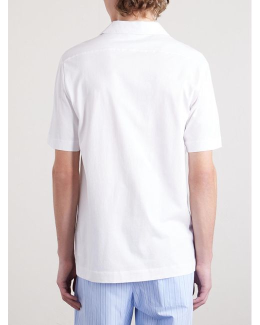 Dries Van Noten White Cotton-Jersey Polo Shirt for men