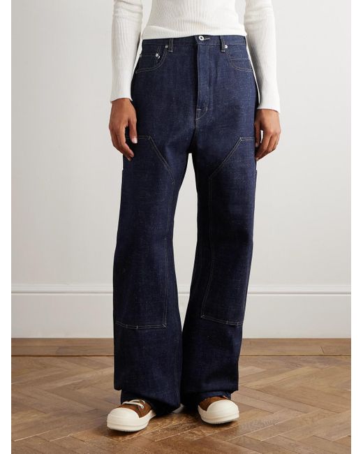 Rick Owens Blue Wide-leg Double-knee Jeans for men