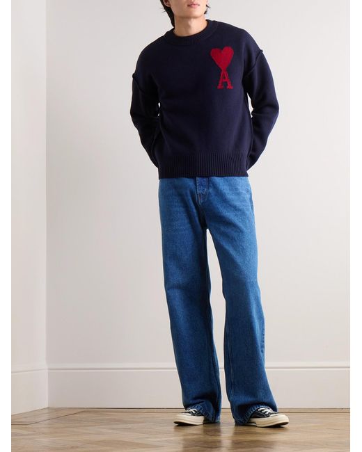 AMI Blue Wide-Leg Jeans for men