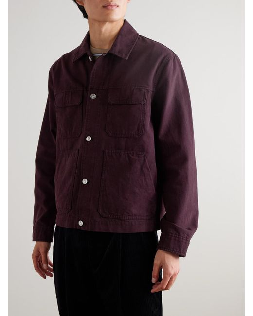 Mr P. Purple Organic Cotton-Canvas Chore Jacket for men