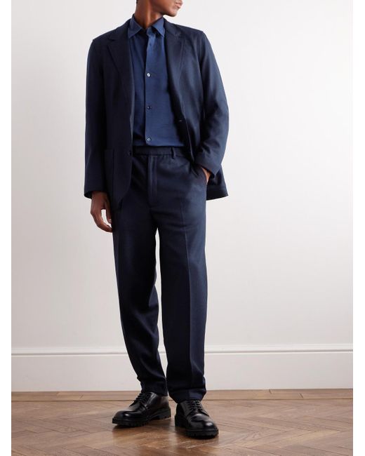 Sunspel Blue Casely-hayford Straight-leg Wool Suit Trousers for men