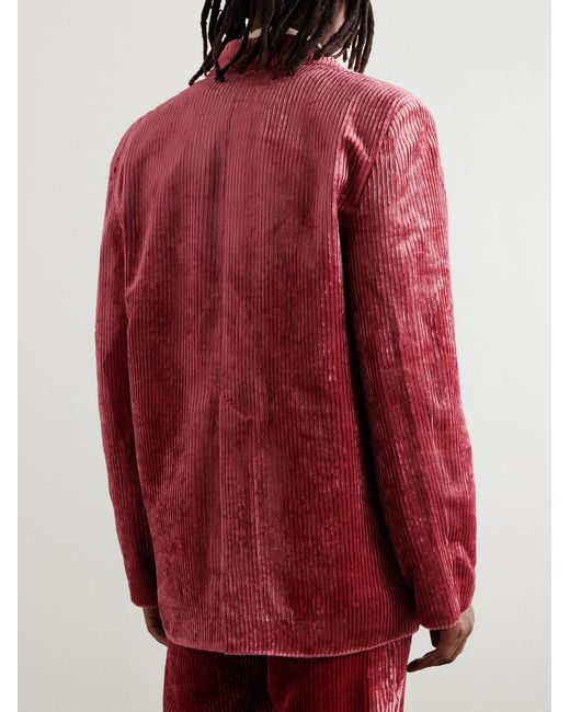 Séfr Red Insight Corduroy Suit Jacket for men