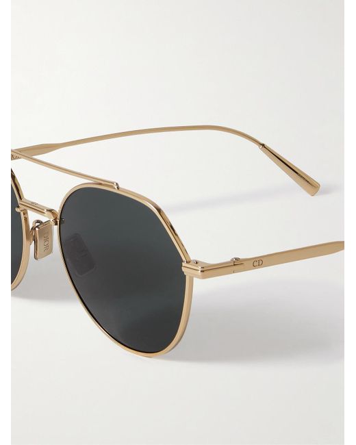 Dior DiorBlackSuit R6U goldfarbene Pilotensonnenbrille in Metallic für Herren