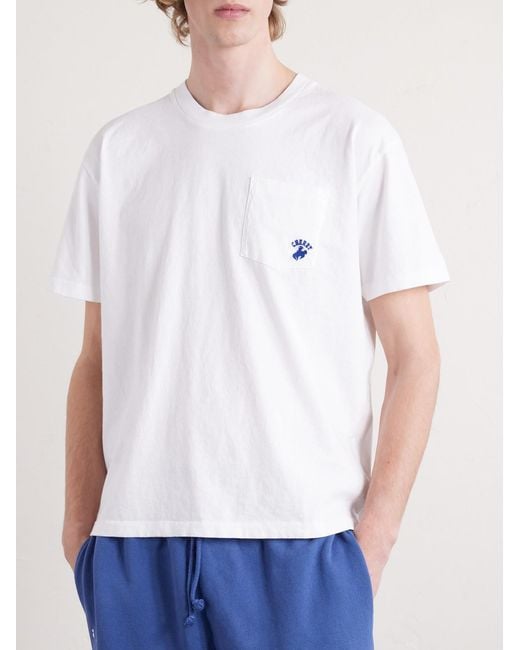 CHERRY LA White Western Athletic Logo-embroidered Cotton-jersey T-shirt for men