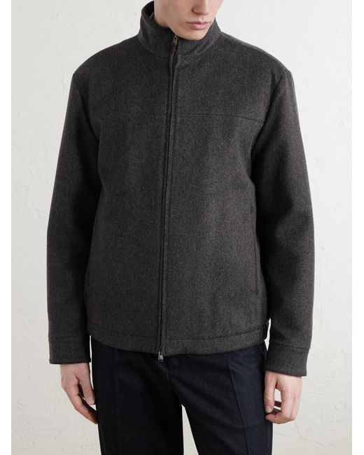 Canali Gray Wool Blouson Jacket for men