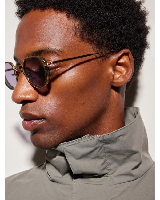 Jacques Marie Mage Metallic Dixon Round-frame Gold-tone Metal Sunglasses for men