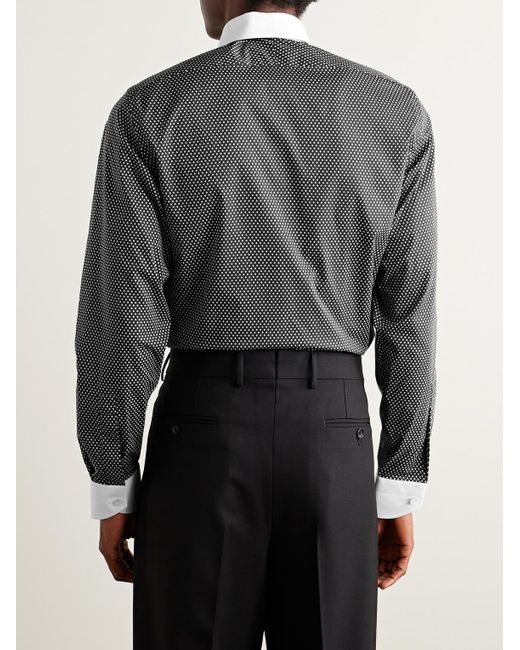 Tom Ford Gray Slim-Fit Printed Cotton Shirt for men