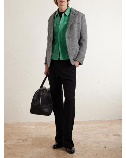 Tom Ford Green Slim-fit Suede Jacket for men