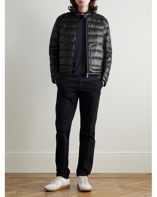 Moncler Black Acorus Logo-Appliquéd Quilted Glossed-Shell Down Jacket for men