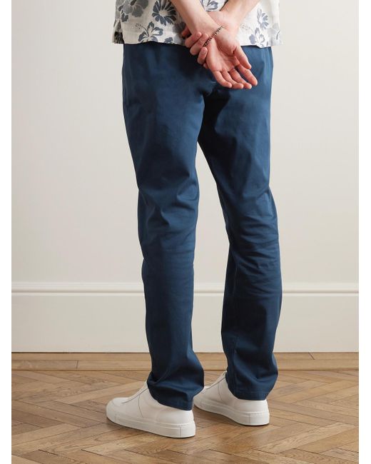 Pantaloni a gamba dritta in misto cotone Bruno di Frescobol Carioca in Blue da Uomo