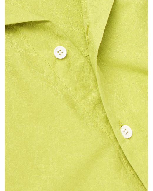 The Elder Statesman Hemd aus Jacquard aus einer Baumwoll-Seidenmischung mit Reverskragen in Yellow für Herren