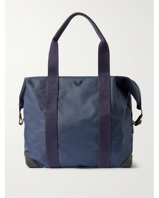Bennett Winch Blue Cargo Leather-trimmed Canvas Weekend Bag for men