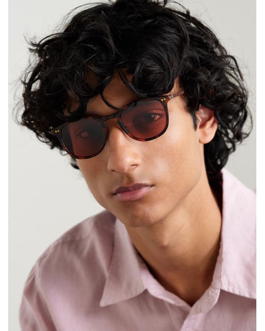 Garrett Leight Pink Kinney J Sun Round-Frame Tortoiseshell Acetate Sunglasses for men