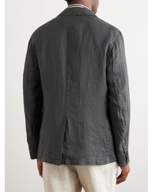 Barena Black Rizzo Unstructured Linen Blazer for men