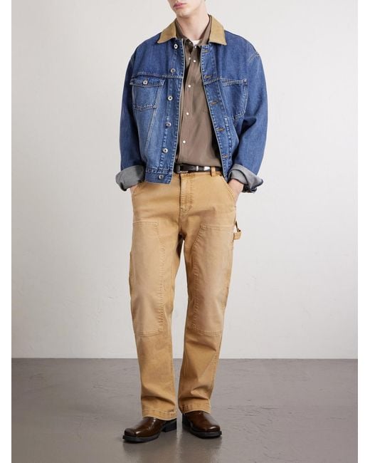 Visvim Natural Four Corners Logo-Embroidered Canvas Western Shirt for men