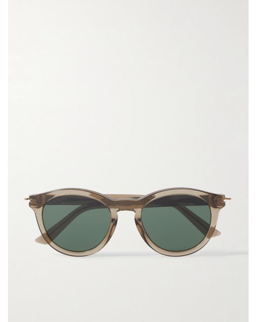 Gucci Green Round-frame Recycled-acetate Sunglasses for men