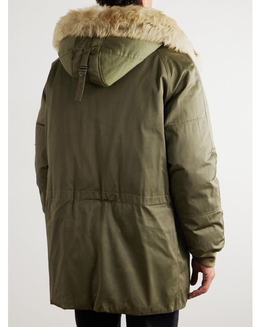 Ralph Lauren Green Shearling-Trimmed Shell Down Jacket for men
