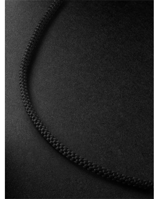 OUIE Black Toggle 14-Karat, Silk Cord And Diamond Necklace And Bracelet for men