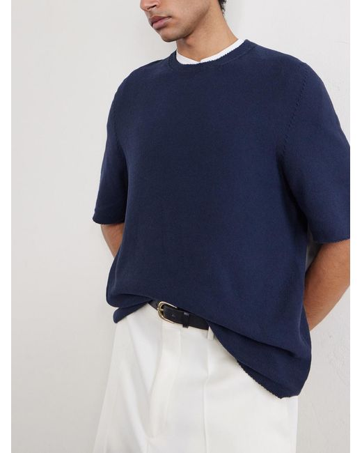 Inis Meáin Blue Linen And Cotton-blend T-shirt for men
