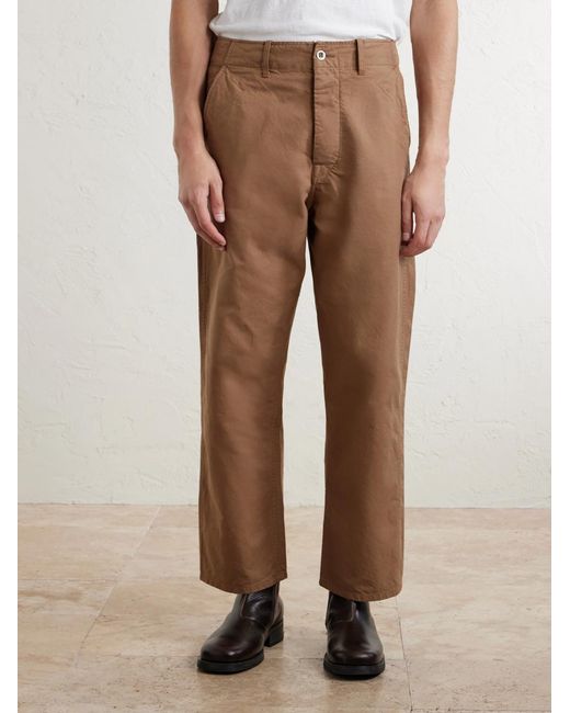 Visvim Natural Gesso Straight-leg Cotton-twill Trousers for men