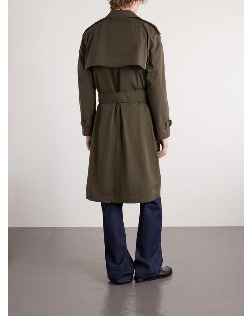 Burberry Green Cotton-Gabardine Trench Coat for men